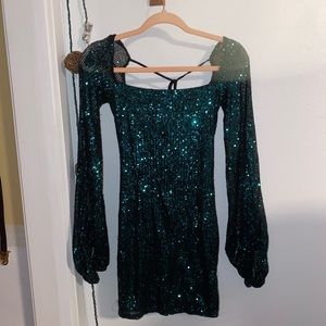Lucy in the Sky green sequin dress, size small